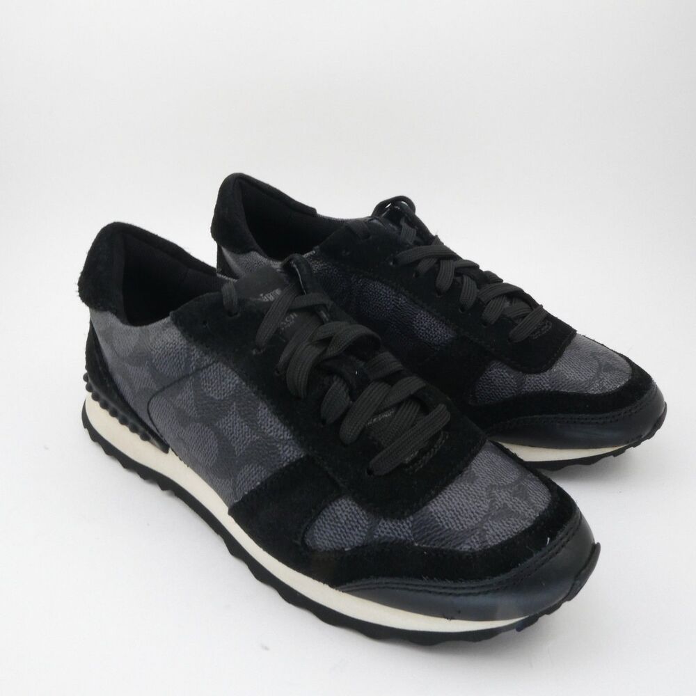 Vtg Coach Women's 7 M Mason Jacquard-Smoke/Black Tennis Shoes Sneakers